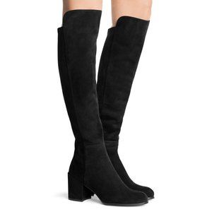 Stuart Weitzman ALLJACK 5050 Over Knee Boot, in Black Suede, Size 6.5